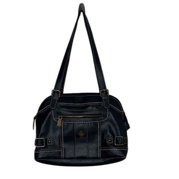 B.O.C Black Leather Double Handles Large Bag BLEMISH - Picture 1 of 10